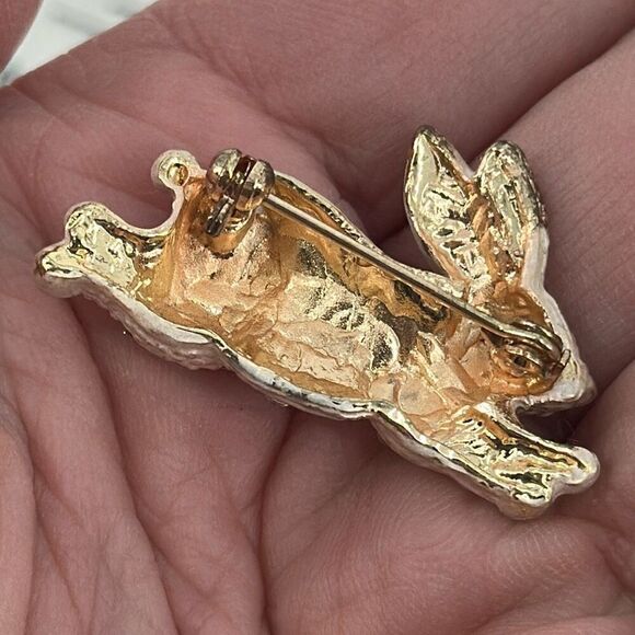 VTG Easter Rhinestone Pave Adorable Peter Cottontail Bunny Brooch - Picture 3 of 11